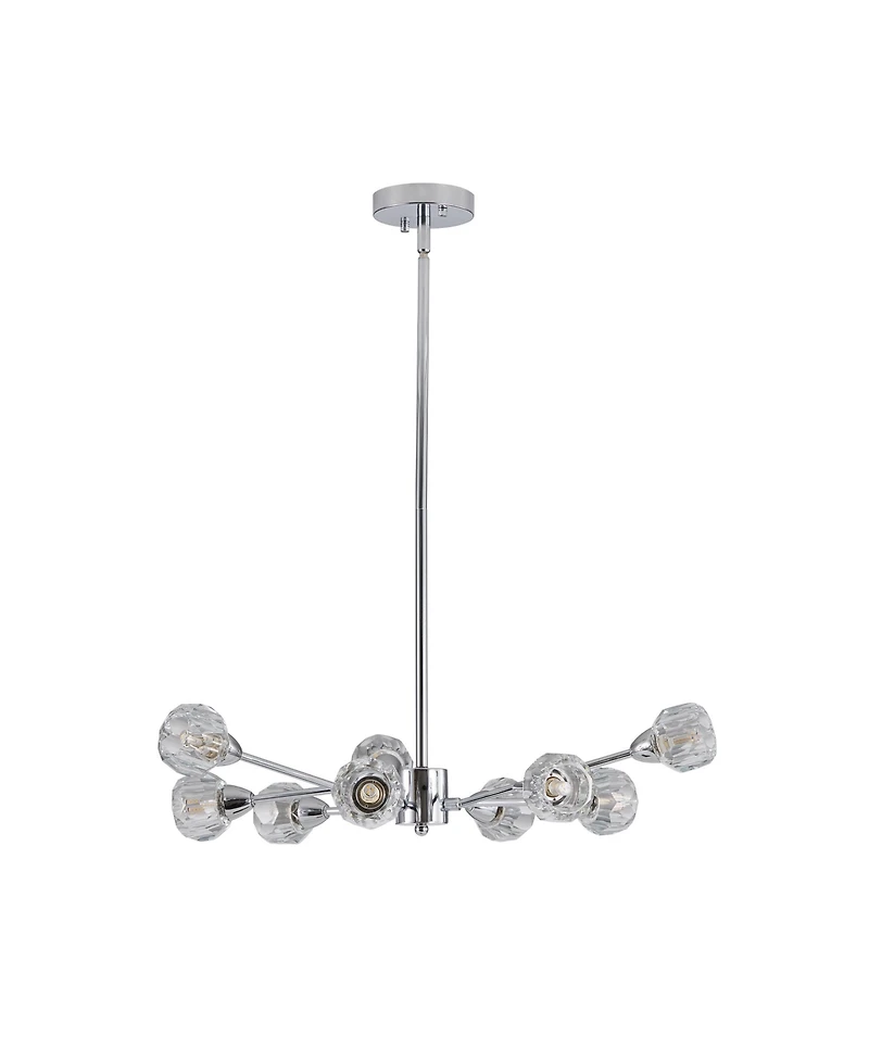 Clihome Modern Crystal Chandeliers, 9 Lights Chandelier, Kitchen Light Fixtures (Bulbs Not Included)