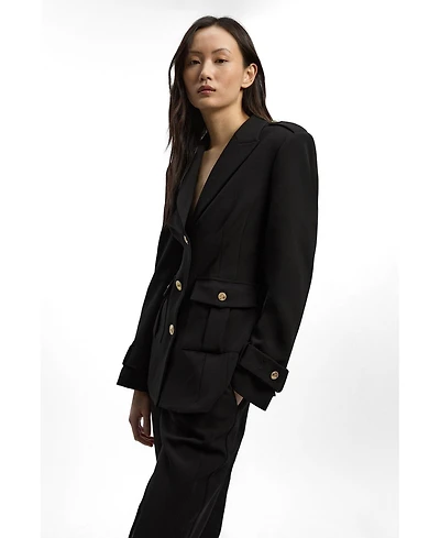 Karen Millen Women's Military Single Breasted Blazer
