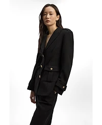 Karen Millen Women's Military Single Breasted Blazer