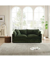 Maison Boucle 75.9'' Chenille Loveseat Sofa, Deep Seat 2 Seater, Solid Wood Frame