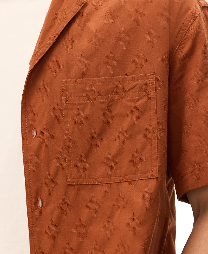 Buffalo David Bitton Men's Textured Pattern Short-Sleeves Shirt