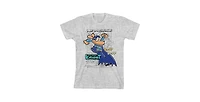 Dog Man Boys Hand Drawn With Colorful Logo The Bark Knight on Athletic Heather Youth