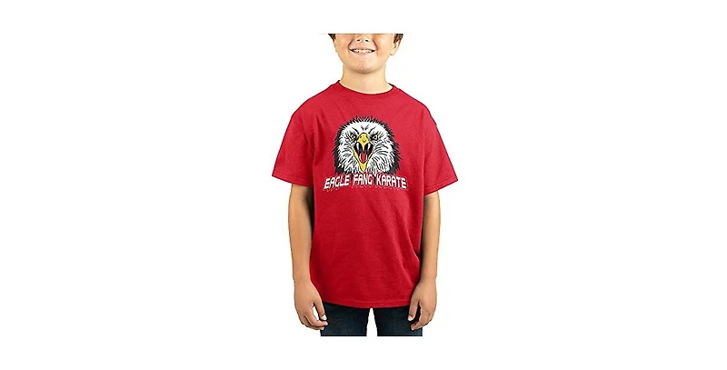 Cobra Kai Boys Eagle Fang Karate Youth Red Graphic Tee - L
