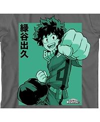 My Hero Academia Boys Deku Punch Charcoal T-shirt-xl