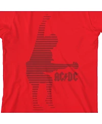 Ac/Dc Boys Acdc Red Angus Young Silhouette Youth Short Sleeve Crew Neck Tee-xs