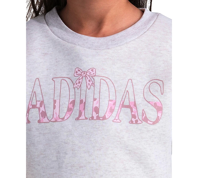 adidas Girls' 2T-6X Long-Sleeve Sweatshirt and Pants, 2-Piece Set