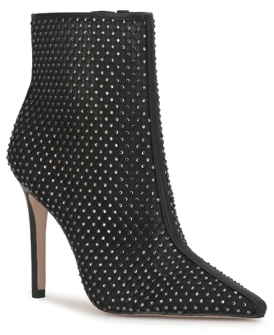 Jessica Simpson Women's Pazra Rhinestone Mesh Stiletto Dress Booties