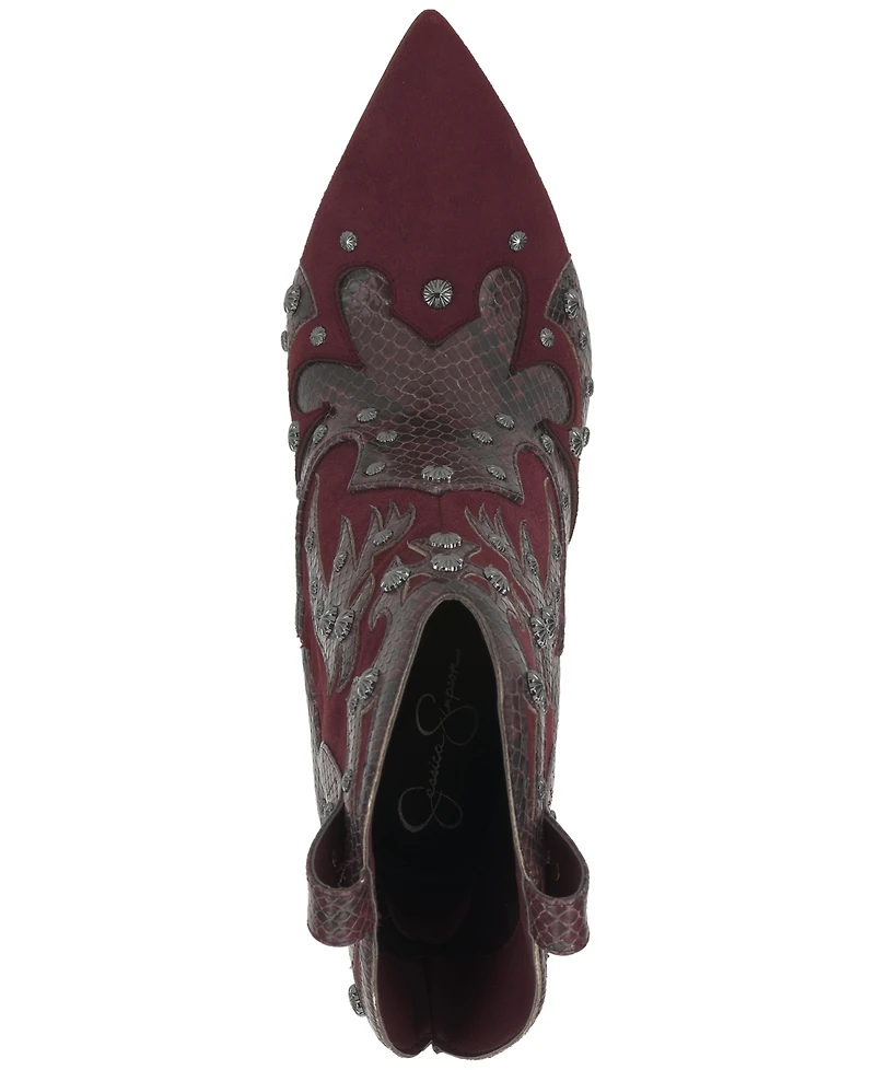 Jessica Simpson Women's Palieve Stiletto Studded Western Dress Booties