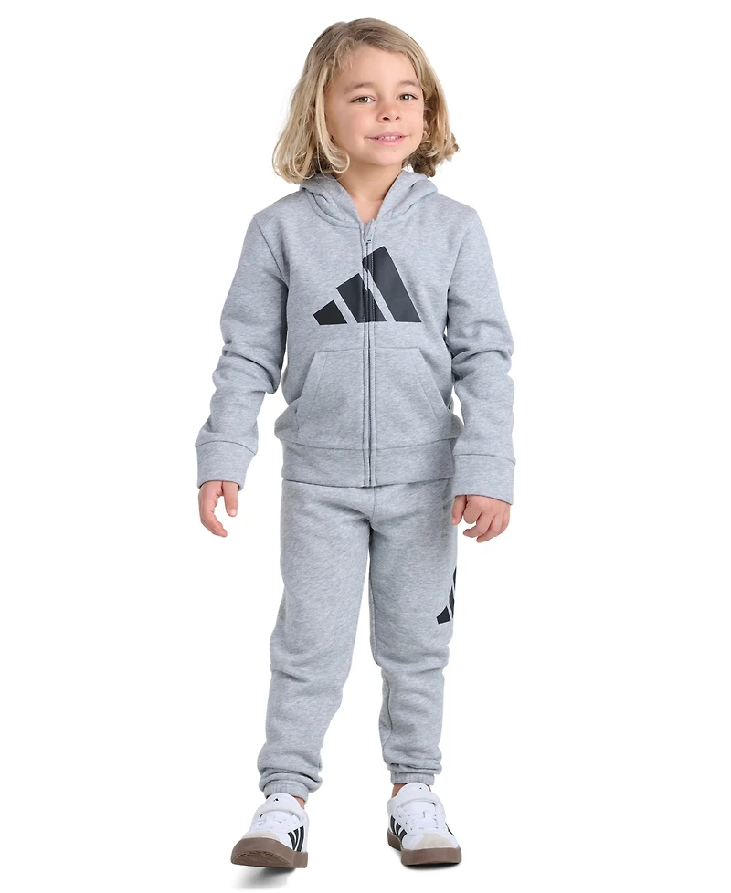 adidas Boys' 2T-7 Full-Zip Jacket and Jogger, 2-Piece Set