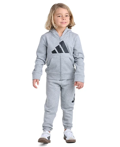 adidas Boys' 2T-7 Full-Zip Jacket and Jogger, 2-Piece Set