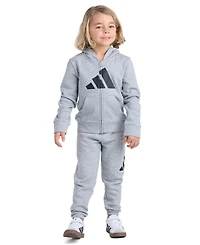 adidas Boys' 2T-7 Full-Zip Jacket and Jogger, 2-Piece Set