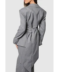 Coast Women's Muse Check Tie Embellished Blazer