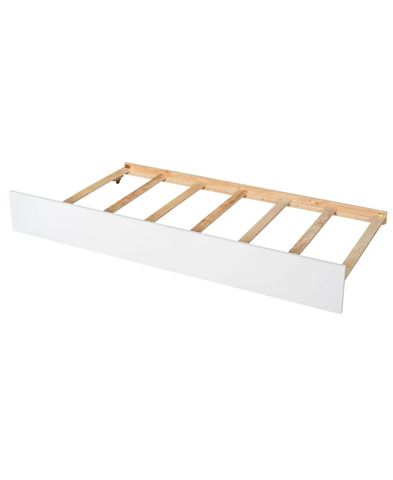 Clihome Bed with Trundle and Bookcase Headboard