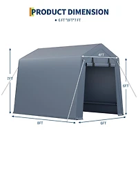 gaomon Portable Carport Motorcycle Shelter, Heavy Duty Pe Fabric Storage Shed, Garage Tent