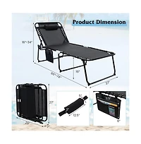 Boyel Living 4 Position Folding Lounge Chaise with Adjustable Backrest and Footrest