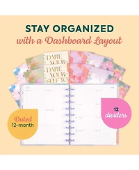 Gnuadz Happy Planner Classic Dashboard Blurred Fleurs July 2026-June 2027