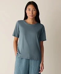 Eileen Fisher Women's Short-Sleeve Round Neck T-Shirt, Regular & Plus