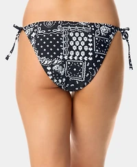 California Waves Women's Bandana Print Side Tie Swim Bottoms, Macy's Exclusive