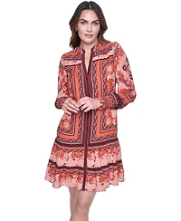 Eliza J Women's Long-Sleeve Float Short Shirt Dress
