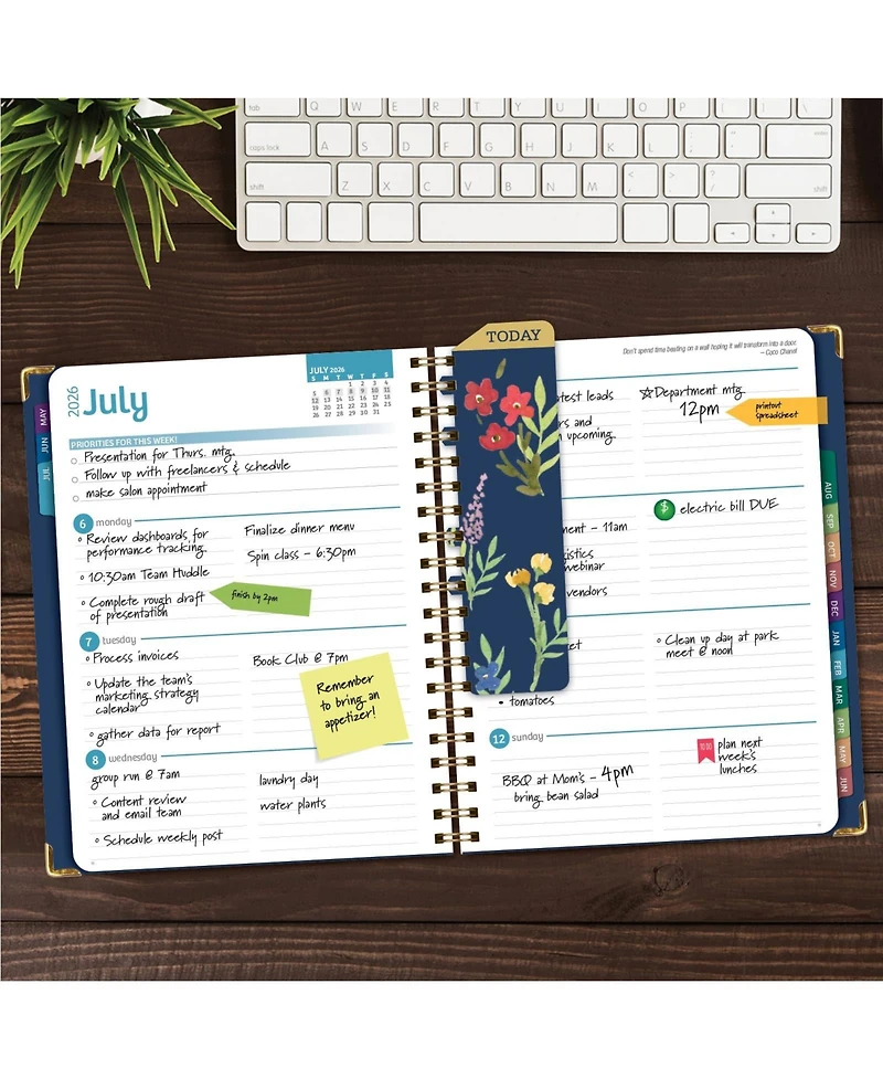 Gnuadz Hardcover Academic Planner 2026-2027 14 Month Daily Weekly Monthly Agenda Bookmark Pocket Folder Sticky Notes