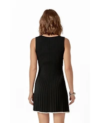 endless rose Women's Contrast Ribbed Knit Mini Dress