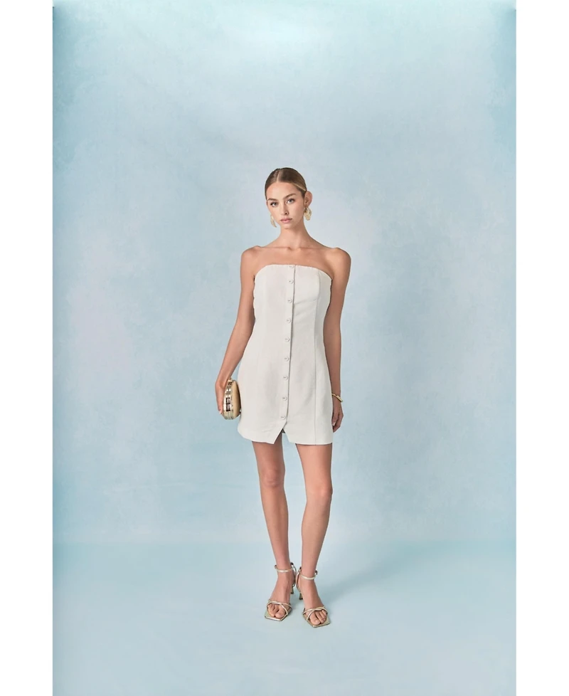 endless rose Women's Linen Strapless Dress