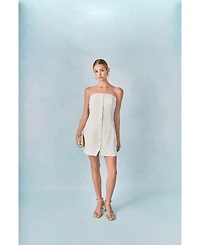 endless rose Women's Linen Strapless Dress