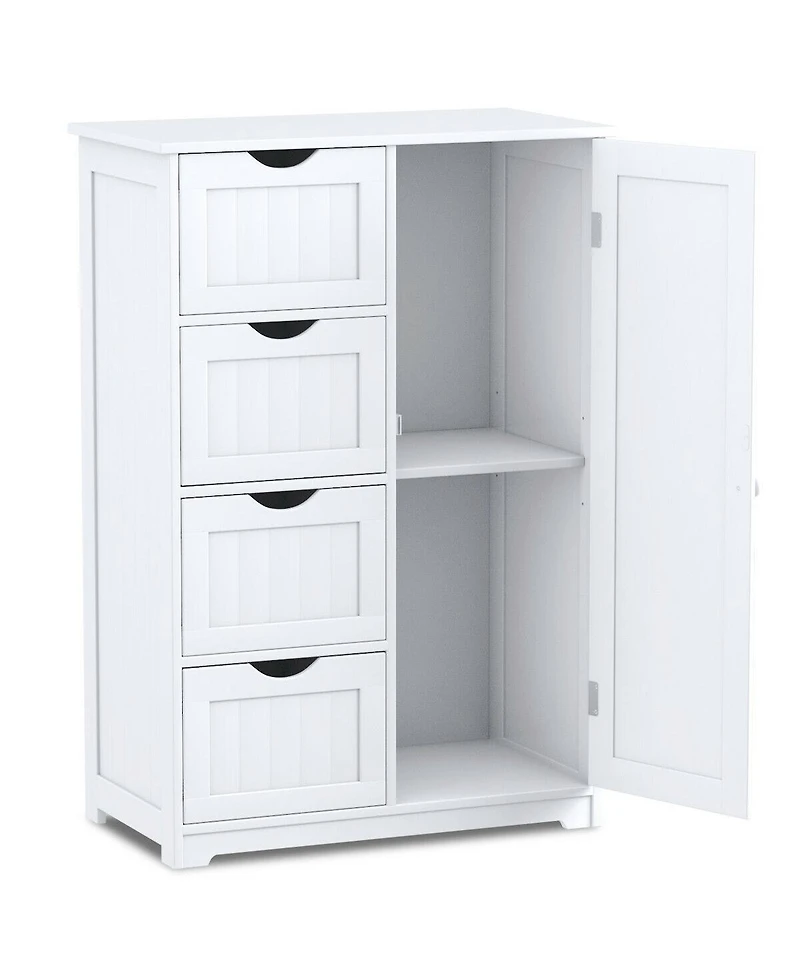 sumyeg Standing Indoor Wooden Storage Cabinet with 4 Drawers