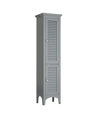 sumyeg Tall Bathroom Floor Storage Cabinet with Shutter Doors and Adjustable Shelf