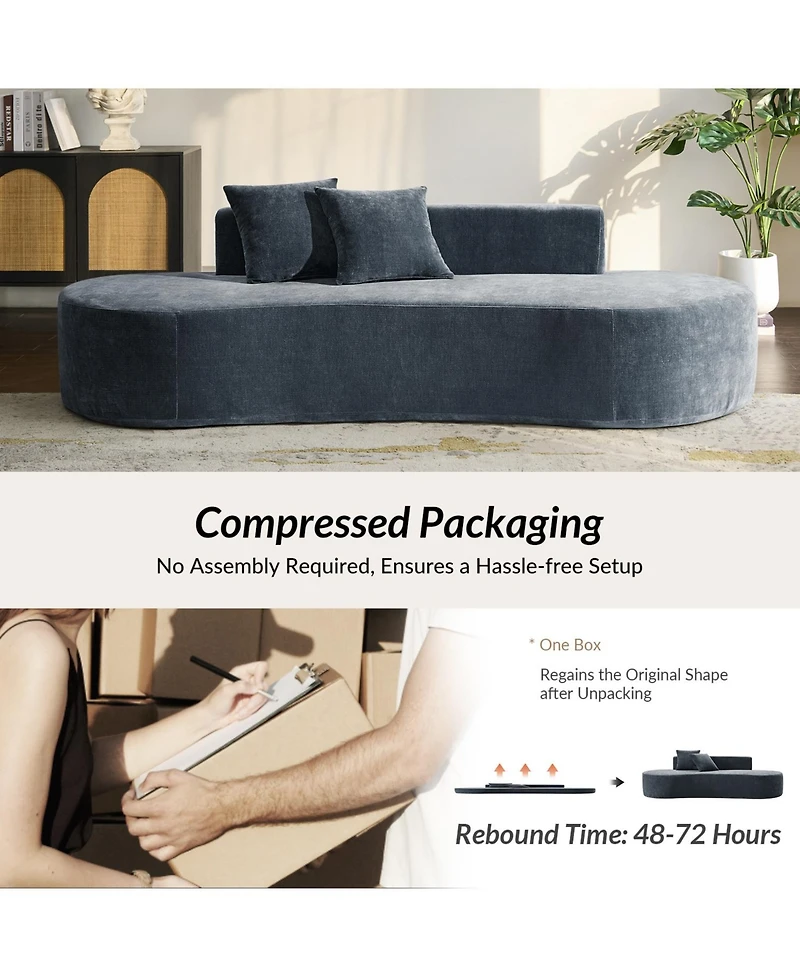 Hulala Home Nerio 94" Modern No Assembly Required Compressed Cloud Sofa