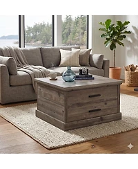 Sauder Aspen Post Coffee Table, Pebble Pine finish