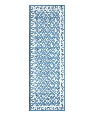 Laura Ashley Printed Chenille Merley Runner Rug, 24"x 72"