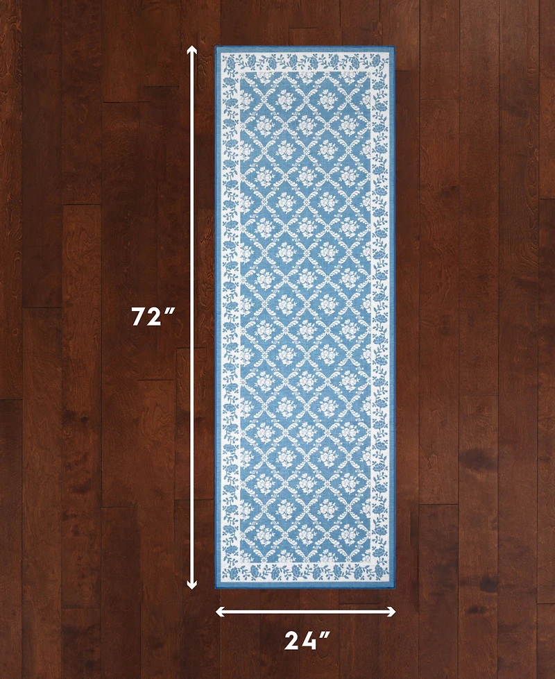 Laura Ashley Printed Chenille Merley Runner Rug, 24"x 72"