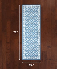 Laura Ashley Printed Chenille Merley Runner Rug, 24"x 72"