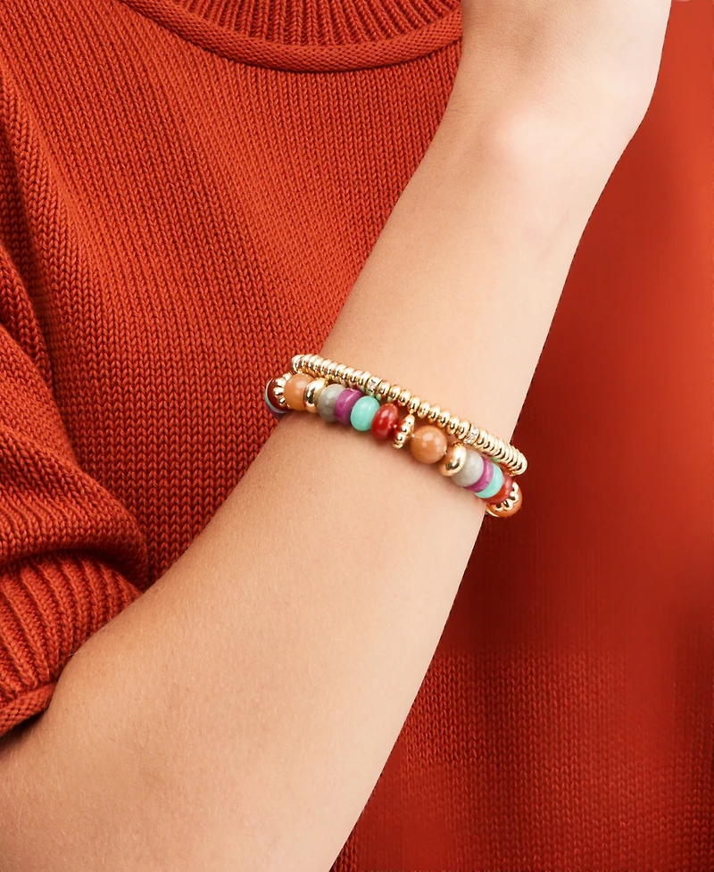 On 34th 2-Pc. Set Beaded Stretch Bracelets, Macy's Exclusive