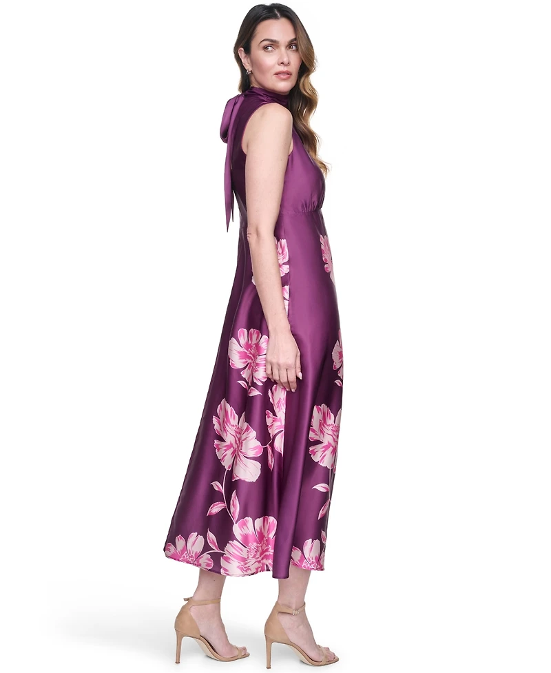 Eliza J Petite Halter Neck Zipper Midi Dress