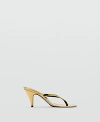 Mango Women's Funnel Heel Metallic Sandals
