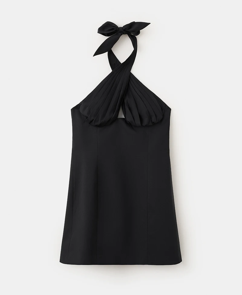 Mango Women's Cross-Over Halter Dress