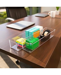 Sorbus 2 Pack Clear Long Drawer Organizers