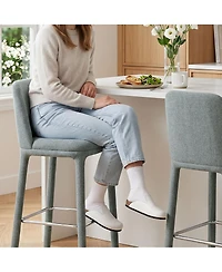 Maison Boucle Set of 3 Counter Height Stools With Back, 26.5" Seat