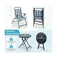 Boyel Living 3 Pieces Outdoor Folding Chair Set Portable Folding Chair Set