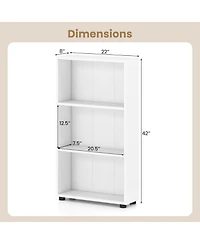 Gymax 2PCS Bookshelf 3-Tier Bookcase w/Anti-Tipping Kit for Living Room Home Office