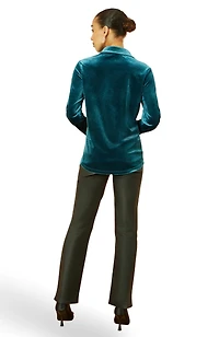Yumi Women's Velvet Relaxed Fit Shirt