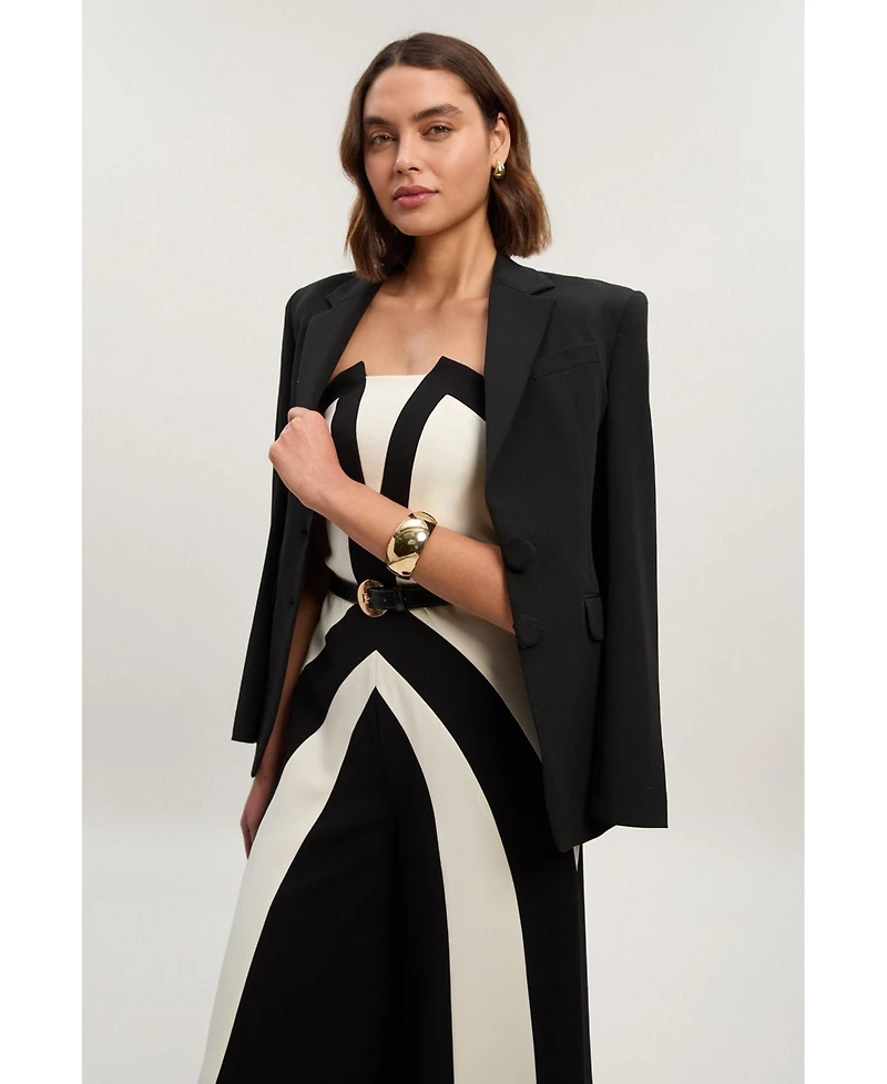 Karen Millen Women's Block Bandeau Jumpsuit