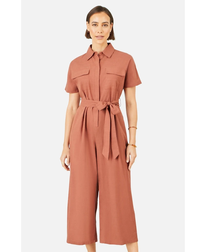 Yumi Women's Utility Relaxed Fit Jumpsuit