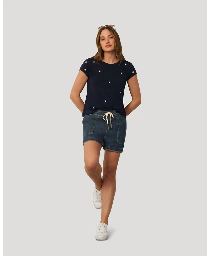 Cable and Gauge Women's Printed Star Slub Tee