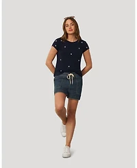 Cable and Gauge Women's Printed Star Slub Tee