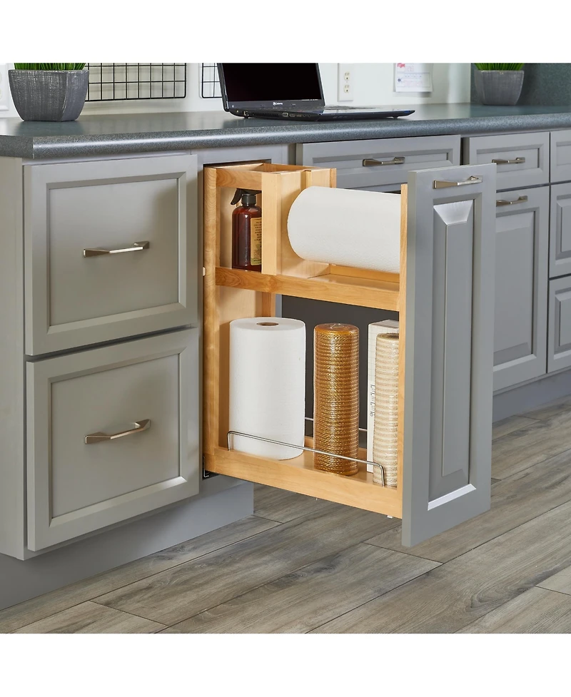 Rev-a-Shelf Paper Towel Pullout Cabinet Organizer w/ Soft-Close, 448PTH-bcsc-6C