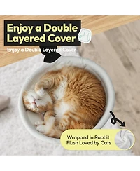 Ltmate Adjustable Cat Desk Bed, Sunken Design Cat Hammock, Supports Up to 50 lbs