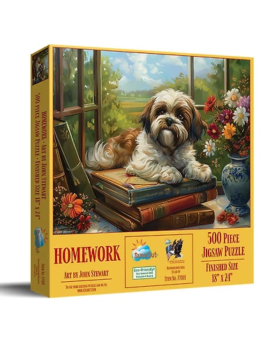 SunsOut Homework Shih Tzu 500 Piece Jigsaw Puzzle For Adults